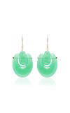 TEN THOUSAND THINGS SMALL O'KEEFE 18K YELLOW GOLD CHRYSOPRASE EARRINGS