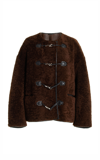 Totême Toteme Teddy Shearling Jacket Saddle Brown In Brown