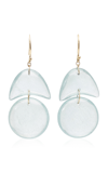 TEN THOUSAND THINGS TINY ARPS 18K YELLOW GOLD AQUAMARINE EARRINGS