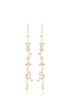 TEN THOUSAND THINGS LONG MOLTEN CLUSTER 18K YELLOW GOLD EARRINGS