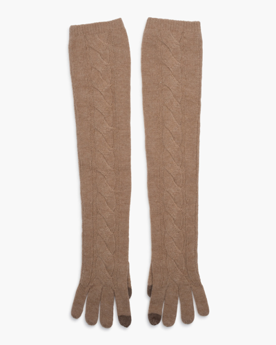 Eugenia Kim Coraline Cable Knit Cashmere-blend Gloves In Camel