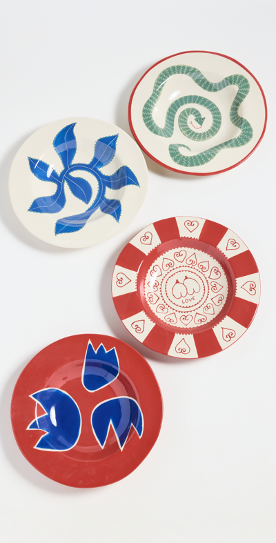 Laetitia Rouget Amour Dinner Plate Set In Multi