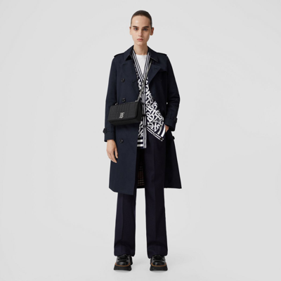 Burberry The Long Kensington Heritage Trench Coat In Coal Blue