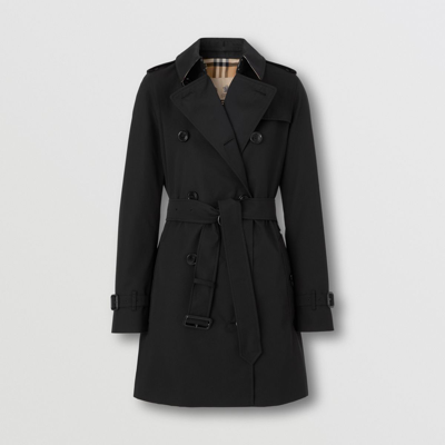 Burberry The Short Kensington Heritage Trench Coat In Black