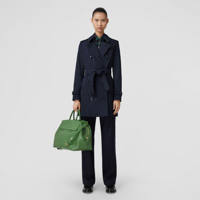 Burberry The Short Chelsea Heritage Trench Coat In Coal Blue