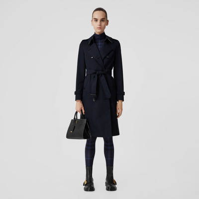 Burberry The Long Chelsea Heritage Trench Coat In Coal Blue