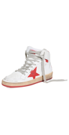 Golden Goose Sky Star Nappa Upper With Serigraph Leather Sneakers In White/red