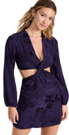 Silvia Tcherassi Jodie Floral-jacquard Mini Dress In Eggplant Floral