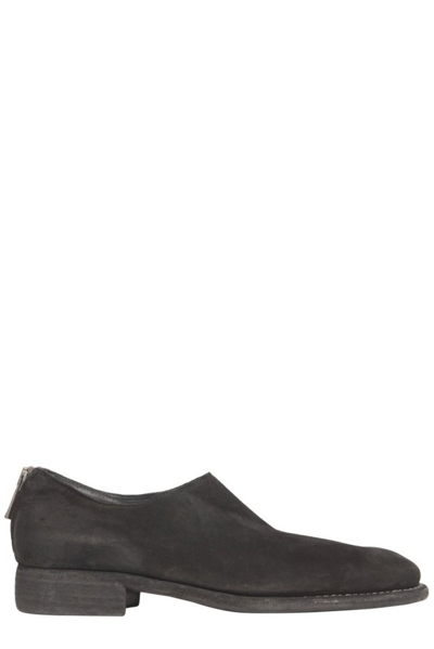 Guidi Zip Fastened Flat Shoes In Black