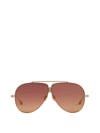 Valentino Eyewear Aviator Sunglasses In Light Gold To Vio