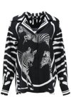Dolce & Gabbana Zebra-print Silk Shirt In Black,white