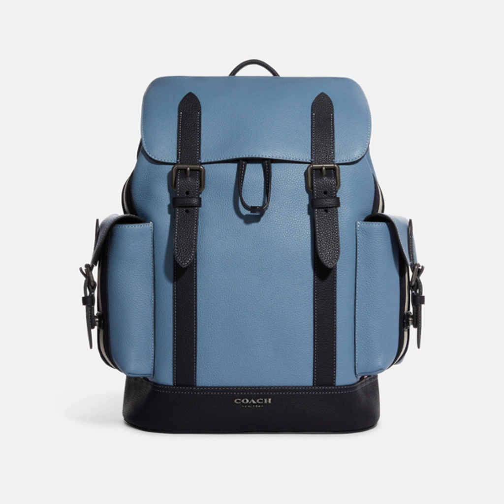 coach backpack with blue stripe Coach Outlet Hudson Backpack With Varsity Stripe In Blue