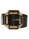 Etro Leather Buckled Belt In Black