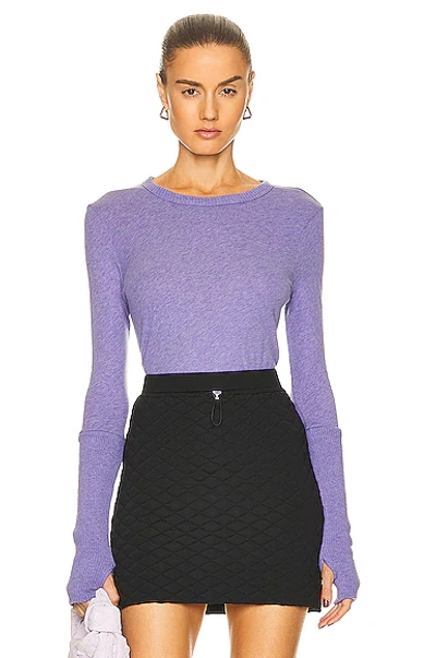 Enza Costa First Layer Cuffed Crew Neck Top In Twilight