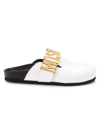 MOSCHINO COUTURE ! WOMEN'S LOGO LEATHER MULES