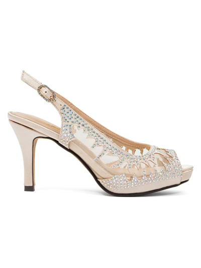 Lady Couture Women's Spicy Studded Peep-toe Sandals In Champagne