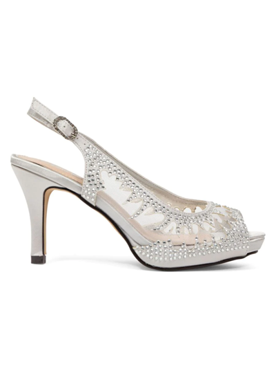 Lady Couture Women's Spicy Studded Peep-toe Sandals In Silver