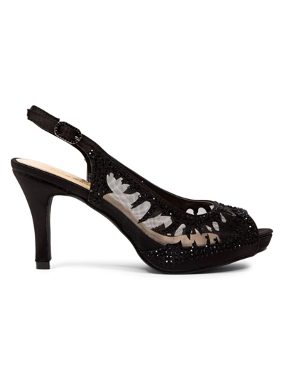 Lady Couture Women's Spicy Studded Peep-toe Sandals In Black