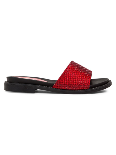 Chic By Lady Couture Women's Flavor Rhinestone Sandals In Red