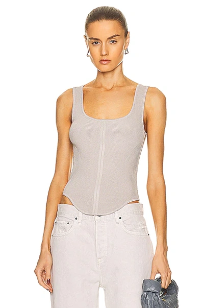 Et Ochs Mandy Corseted Knitted Top In Grey-lt