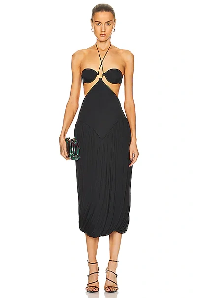 Stella Mccartney Midi Dress With Halter Neckline And Triangle Bra In Black