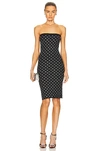 Alexander Wang Strapless Crystal-embellished Stretch-jersey Dress In Black
