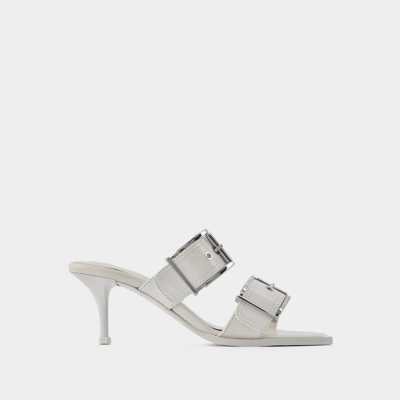 Alexander Mcqueen Silver And Ivory Leather Pumps In Multicolor