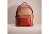 Coach Restored Charter Backpack In Signature Canvas In Brass/tan/rust