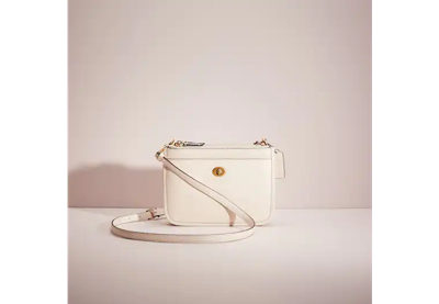 Coach Restored Slim Turnlock Crossbody In Brass/chalk