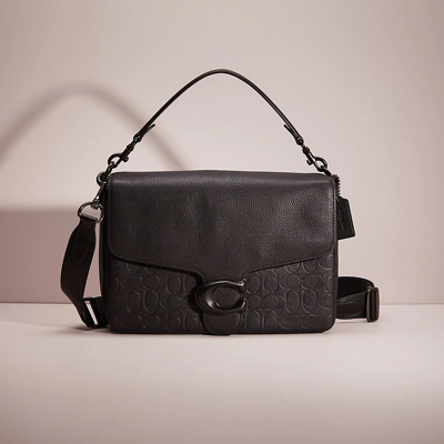 Coach Restored Soft Tabby Messenger In Signature Leather In Black Copper/black