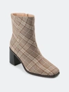 Journee Collection Sloann Tru Comfort Foam Bootie In Plaid/ Brown