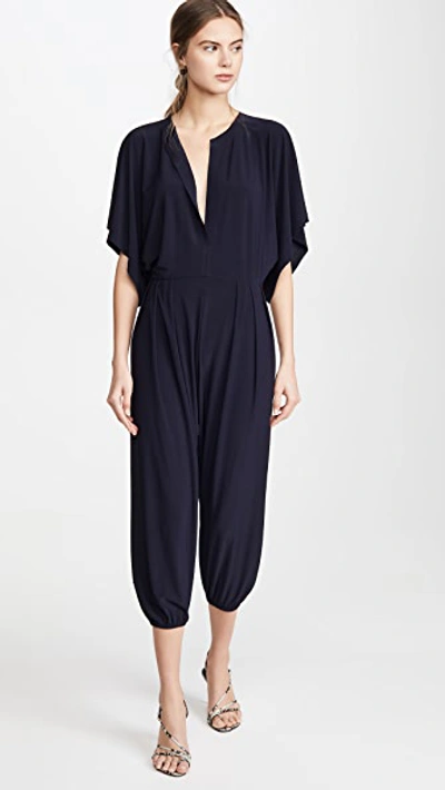 Norma Kamali Kamali Kulture Rectangle Jog Jumpsuit In Midnight