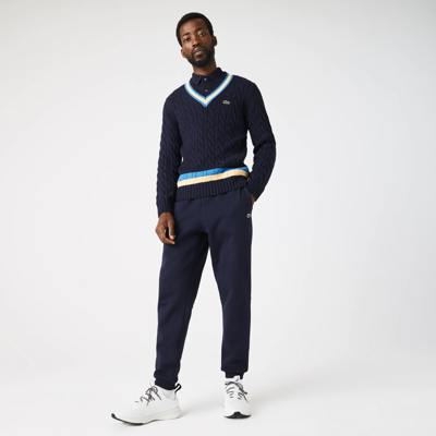 Lacoste Men's Tapered Leg Sweatpants - M - 4 In Blue