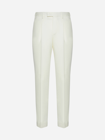 Pt Torino Stretch-wool Trousers In Nude