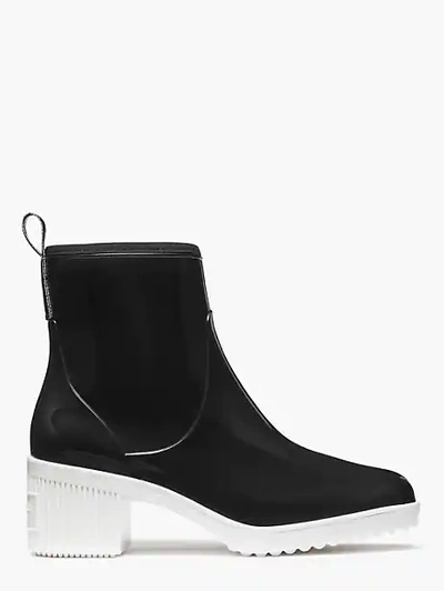 Kate Spade Puddle Rain Booties In Black/parchment