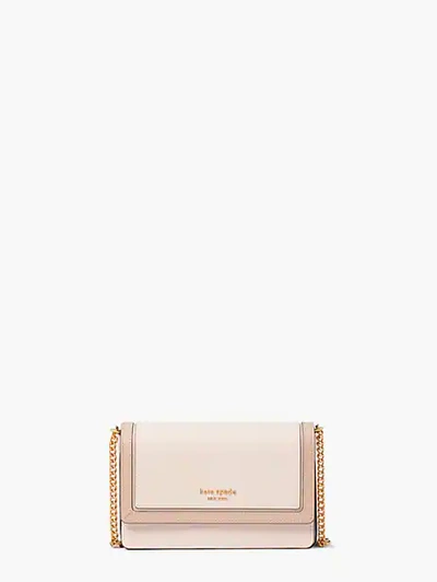 Kate Spade Morgan Colorblocked Flap Chain Wallet In Pale Dogwood