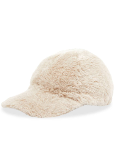 Max Mara White Gimmy Faux-fur Cap In Beige