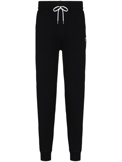 Maison Kitsuné Maison Kitsune Jogger Trousers With Tricolour Fox In Black