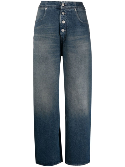 Mm6 Maison Margiela Stonewashed Straight-leg Jeans In Blue