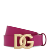 DOLCE & GABBANA KIDS LEATHER LOGO BELT