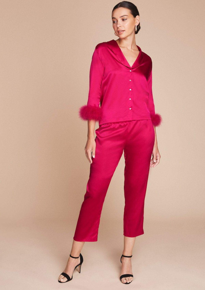 Gilda & Pearl Kitty Silk Pyjama Set In Pink