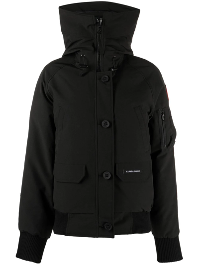 Canada Goose Chilliwack Hooded Shell Down Bomber Jacket In Black