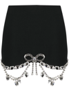 Area Embellished Bow Scalloped Mini Skirt In Black