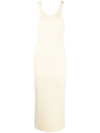 Totême Yellow Curved Compact Midi Dress In Neutrals