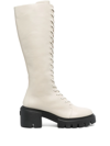 Stuart Weitzman Lace-up Detail Boots In Nude