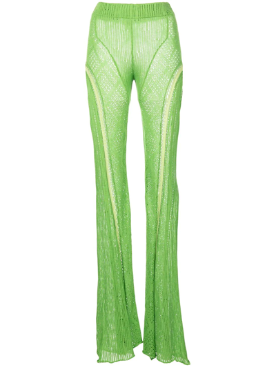 Roberta Einer Disco Knit Trousers In Green