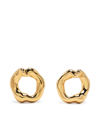 Vann Jewelry Irregular Circle Earrings In Gold