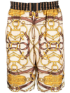 Moschino "teddy" Graphic Print Bermuda Shorts With Side Pockets In Nude