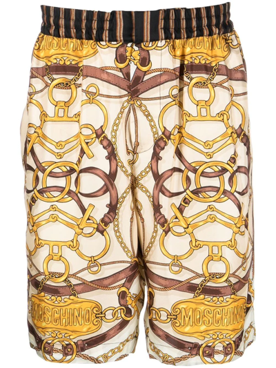 MOSCHINO TEDDY-PRINT SILK SHORTS