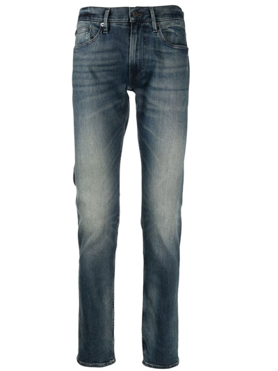 Polo Ralph Lauren Stonewashed Slim-cut Jeans In Blue